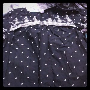 Black embroidered long sleeved top